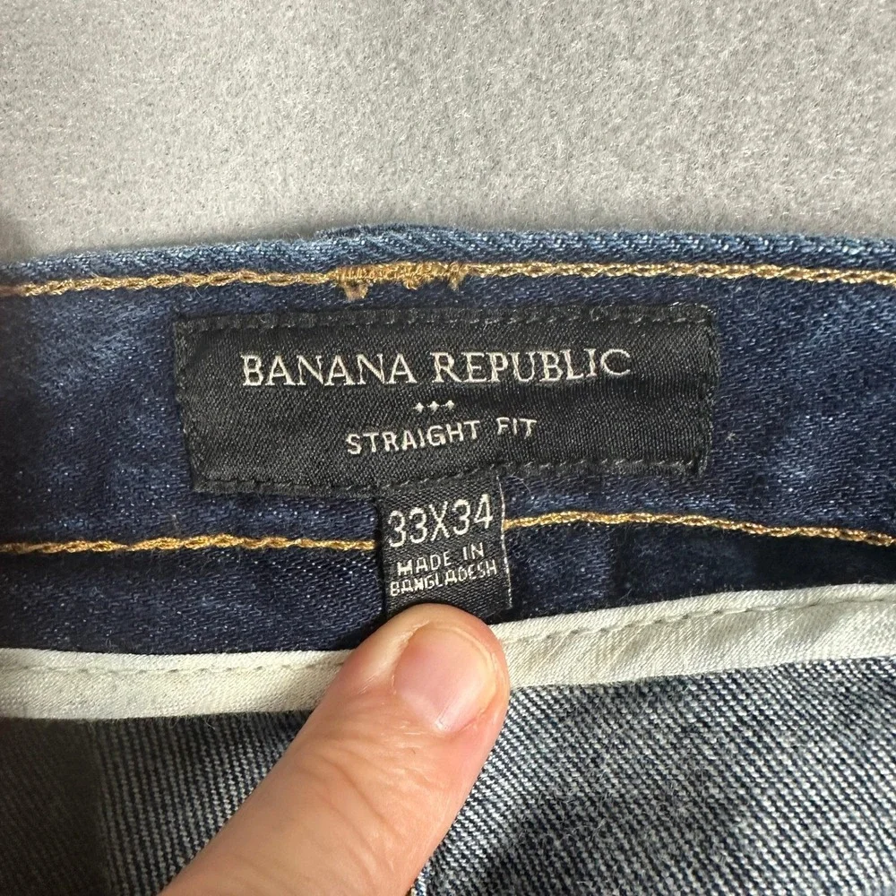 Banana Republic Mens Double Knee Carpenter Jeans 35X32 Straight Fit Dark Wash